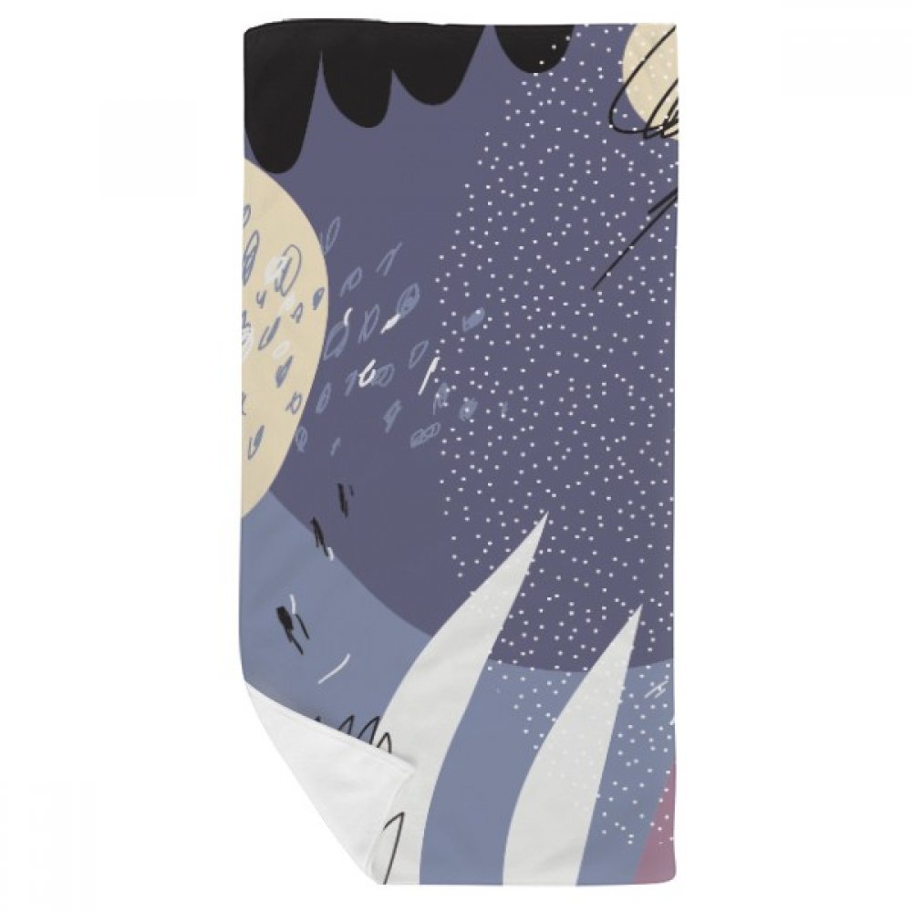 Serviette de bain doux gant de toilette imprimé plantes violettes DIYthinker 35x70