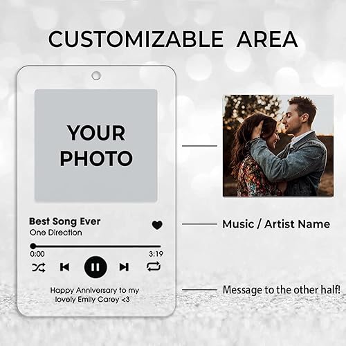 Miniatura 5 de Llavero acrílico de música personalizado llavero de canción llavero de pareja llavero de fotos novio novia San Valentín