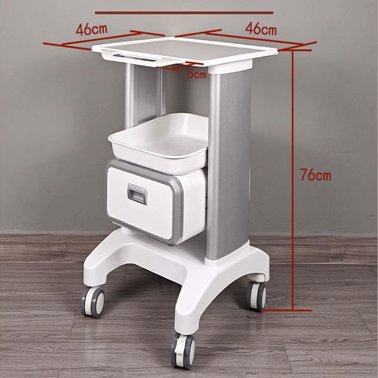 Carrello con ruote silenziose, in ABS, professionale, con cuscinetti antiscivolo, per ospedale, clinica, salone di bellezza, spa, ufficio e camera da letto