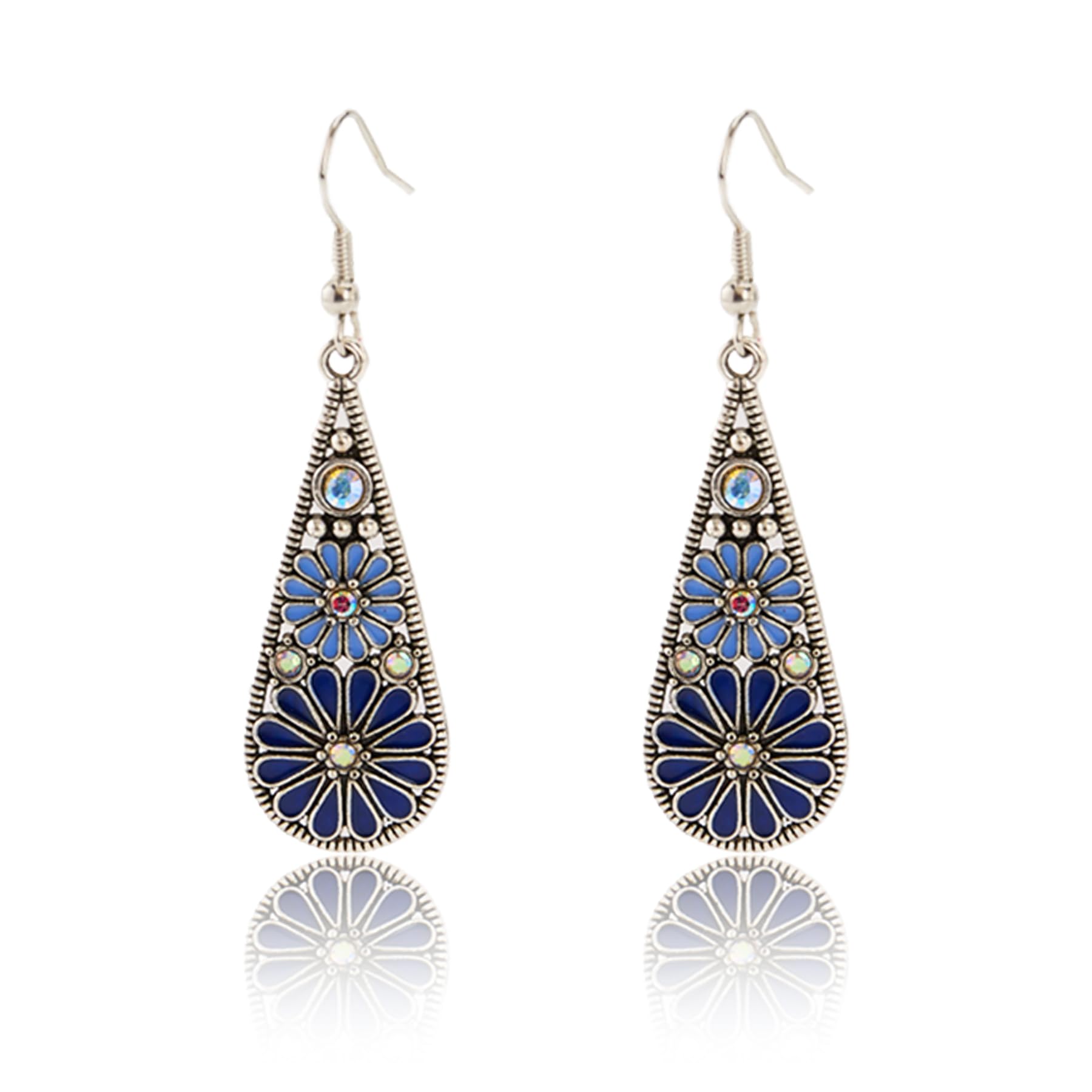Boucles d'oreilles en forme de fleur bleue pour sublimer un visage - 8