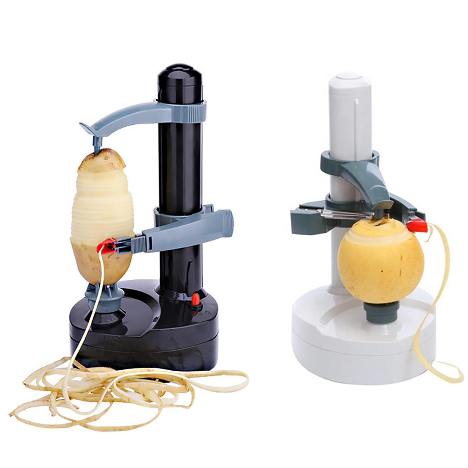 Pelapatate elettrico, sbucciatrice automatica per frutta e verdura con lame in acciaio inossidabile per sbucciare efficacemente patate, mele, carote e agrumi