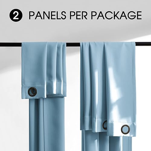 Miniatura 5 de Rutterllow Cortinas 100 % opacas, sombra completa 84 pulgadas de largo para sala de estar, cortinas con aislamiento térmico para dormitorio (2