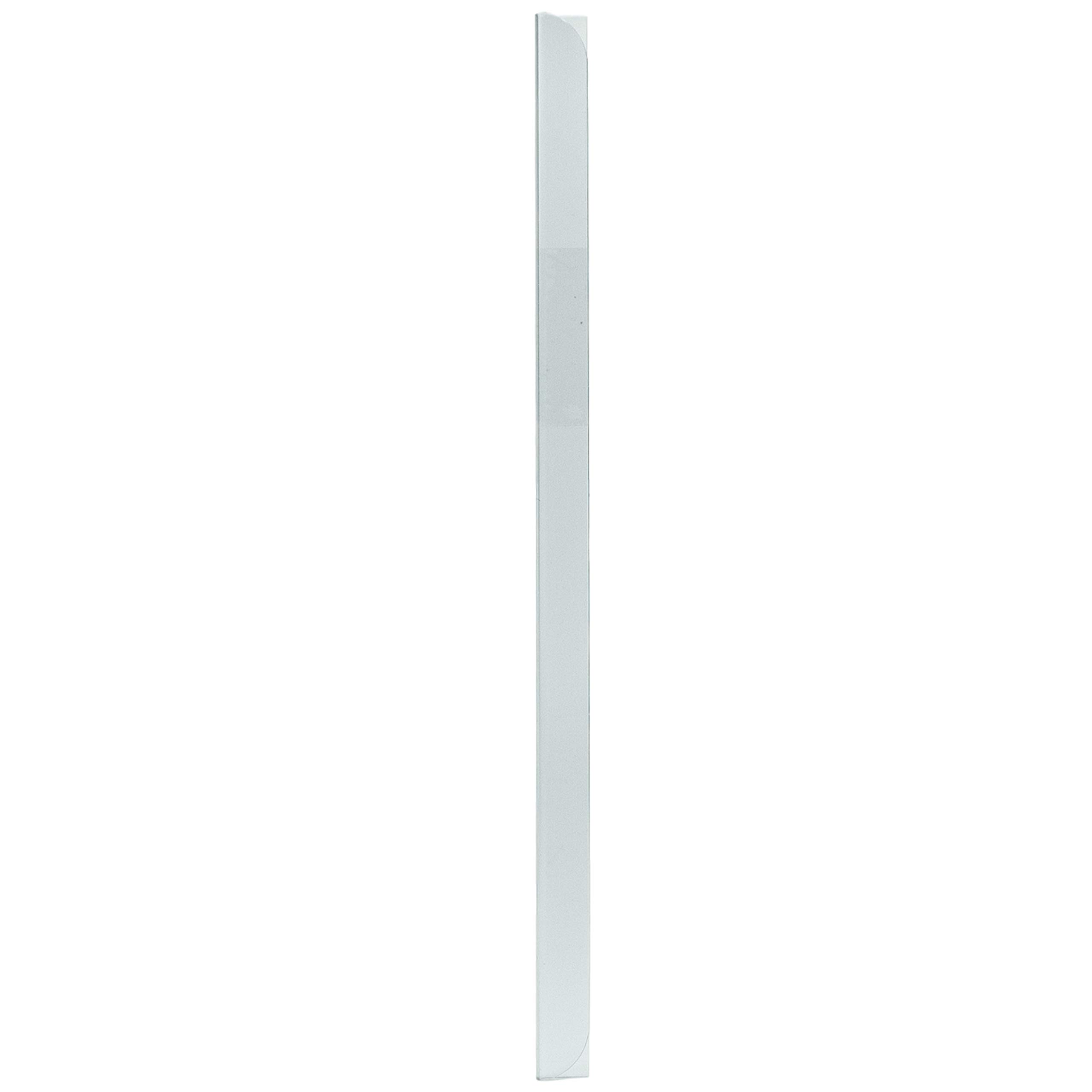 LEO's - 100 réglettes de serrage transparentes DIN A5 (210 mm) FH 34 mm pour environ 30 feuilles - Rail de serrage pour documents non perforés et collecteurs de feuilles