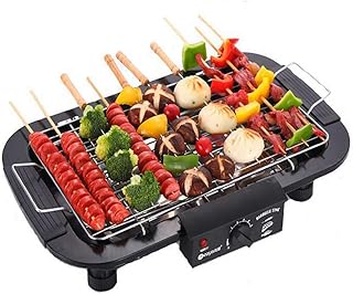 review FYLD Indoor Smoke Free Electric Grill, 2000w Intelligent Temperature Control Barbecue Grill,Energy Saving,Easy to Clean Design,220v,50 cm X 50 cm X 70 cm H