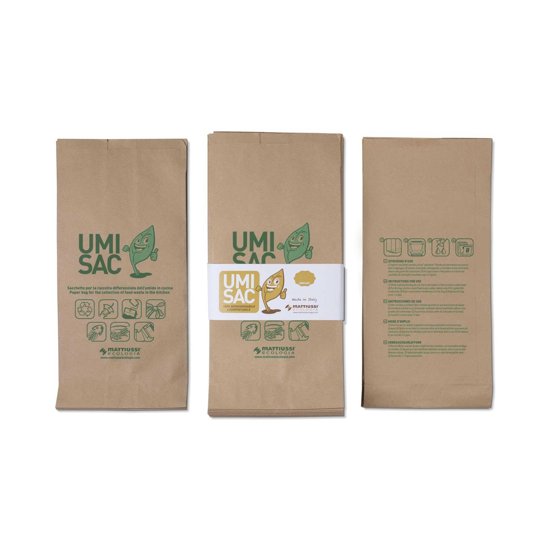 MINIMAX FILTER 10 L + 3 FILTRI ANTI-ODORI + 1 CONFEZIONE DI SACCHI IN CARTA PER LA RACCOLTA DELL'ORGANICO IN CUCINA
