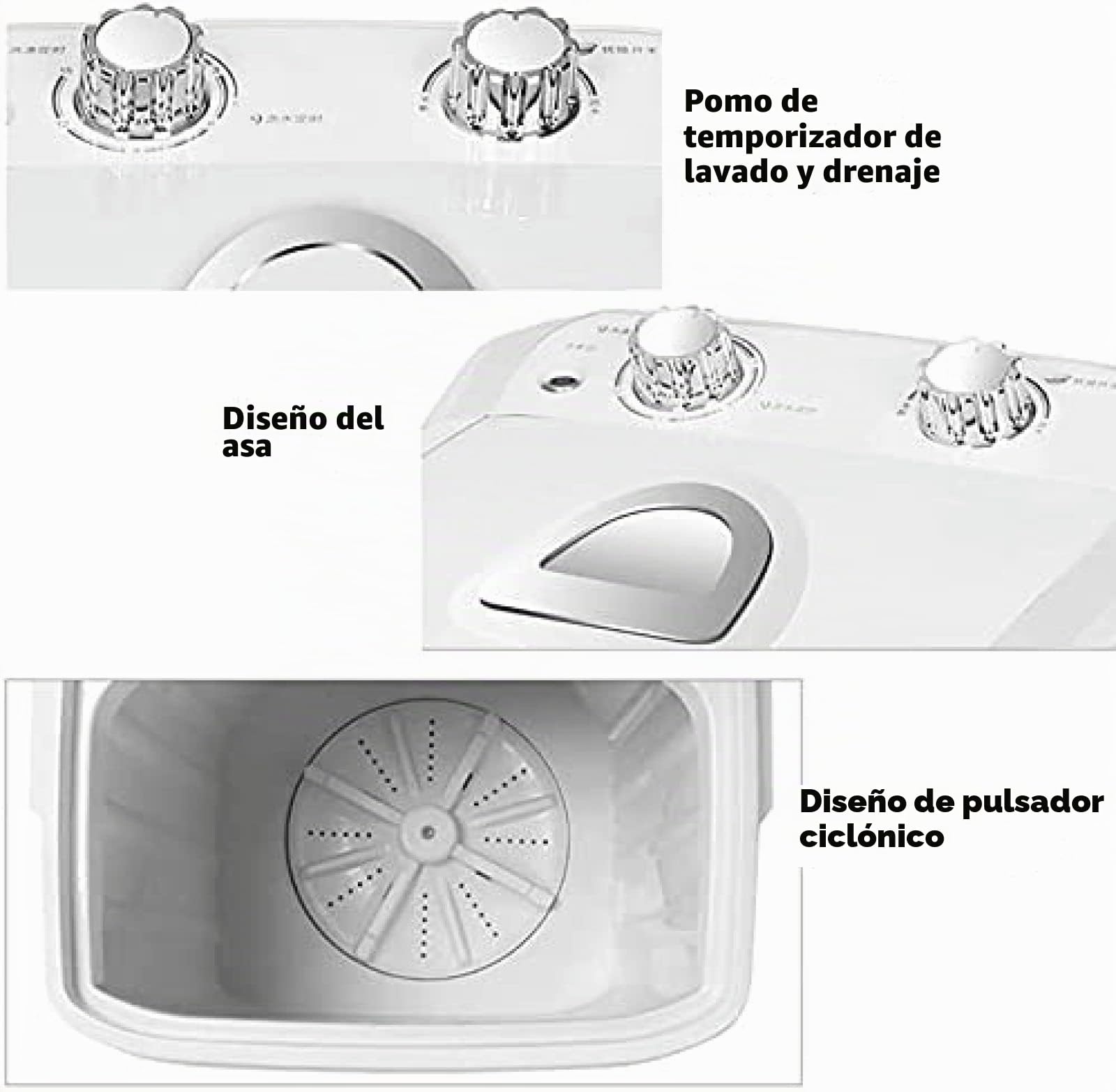 Lavadora con Secadora, Lavadora De Carga Superior, Lavado De 4,6 Kg, Nivel De Agua Regulable, para Apartamento, Hotel, Dormitorio/Semiautomática