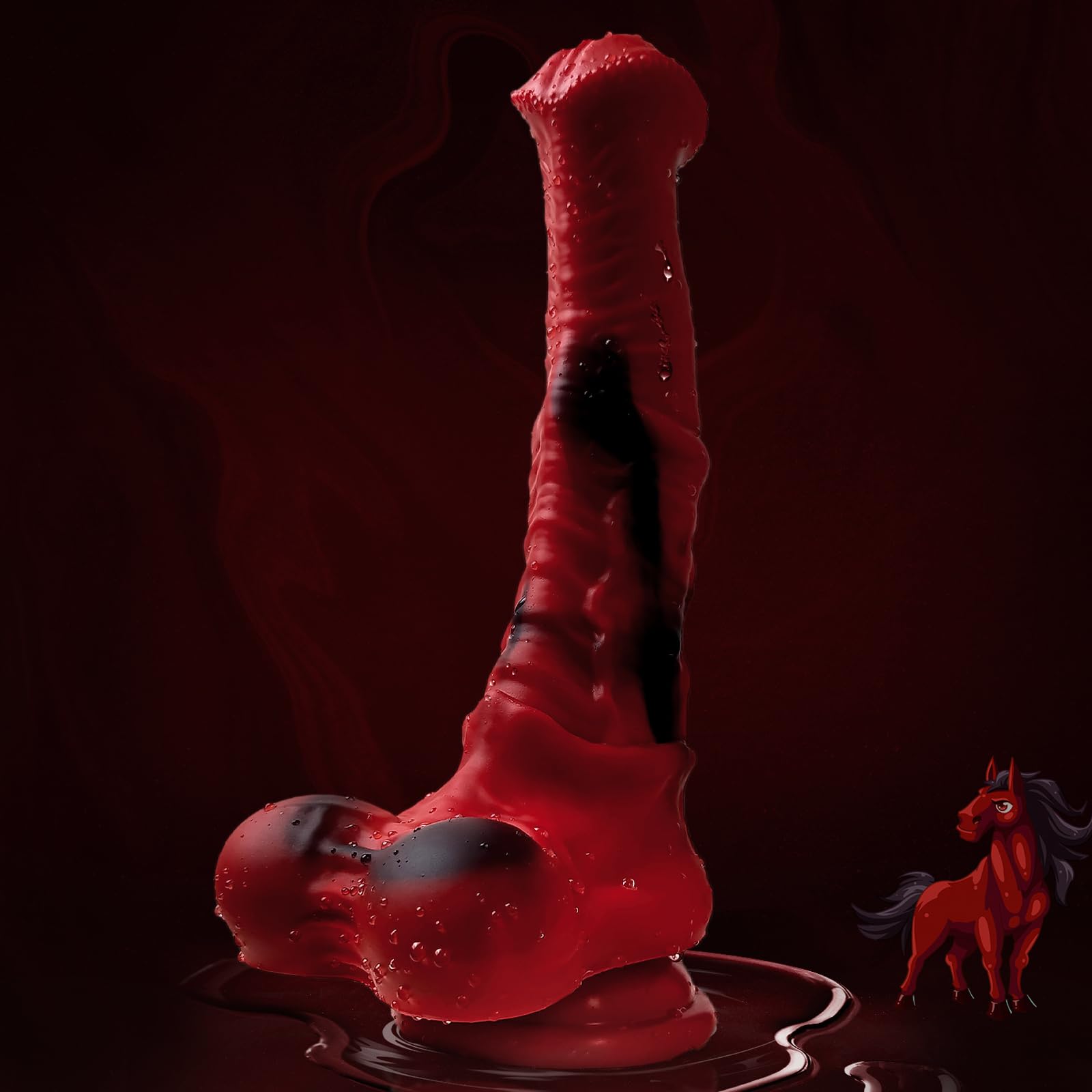 Dildo anale in silicone con cavallo, dilatatore anale, grande giocattolo sessuale anale for coppie, plug anale for uomini(L)