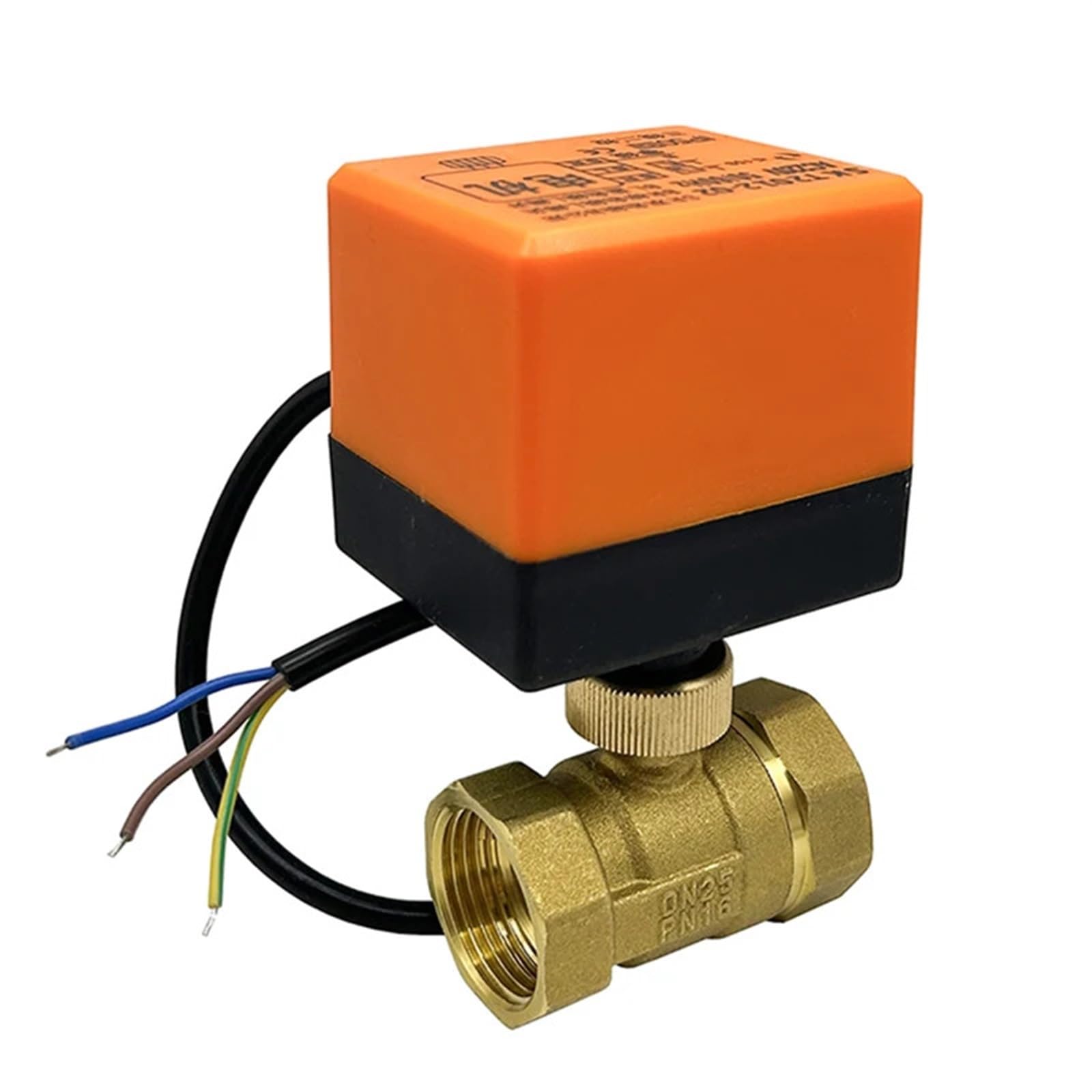 VSPPJYFG 1/2" 3/4" 1" Two Way Motorized Ball Valve 3-Wire 2 Control Brass Electric Ball Valve DN15 DN20 DN25 Ball Valve with Actuator(24VAC-CR02,DN20)