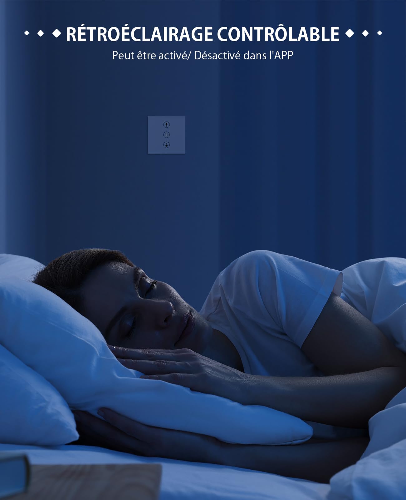 Interrupteur Volet Roulant Connecté CS01, Compatible Alexa/Google Home/Smart Life, Commande Vocale et APP