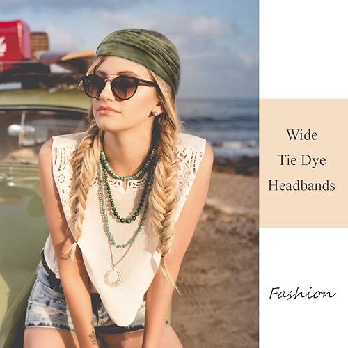 Miniatura 4 de YONUF Diademas anchas para mujer, diadema anudada a la moda, para yoga, entrenamiento