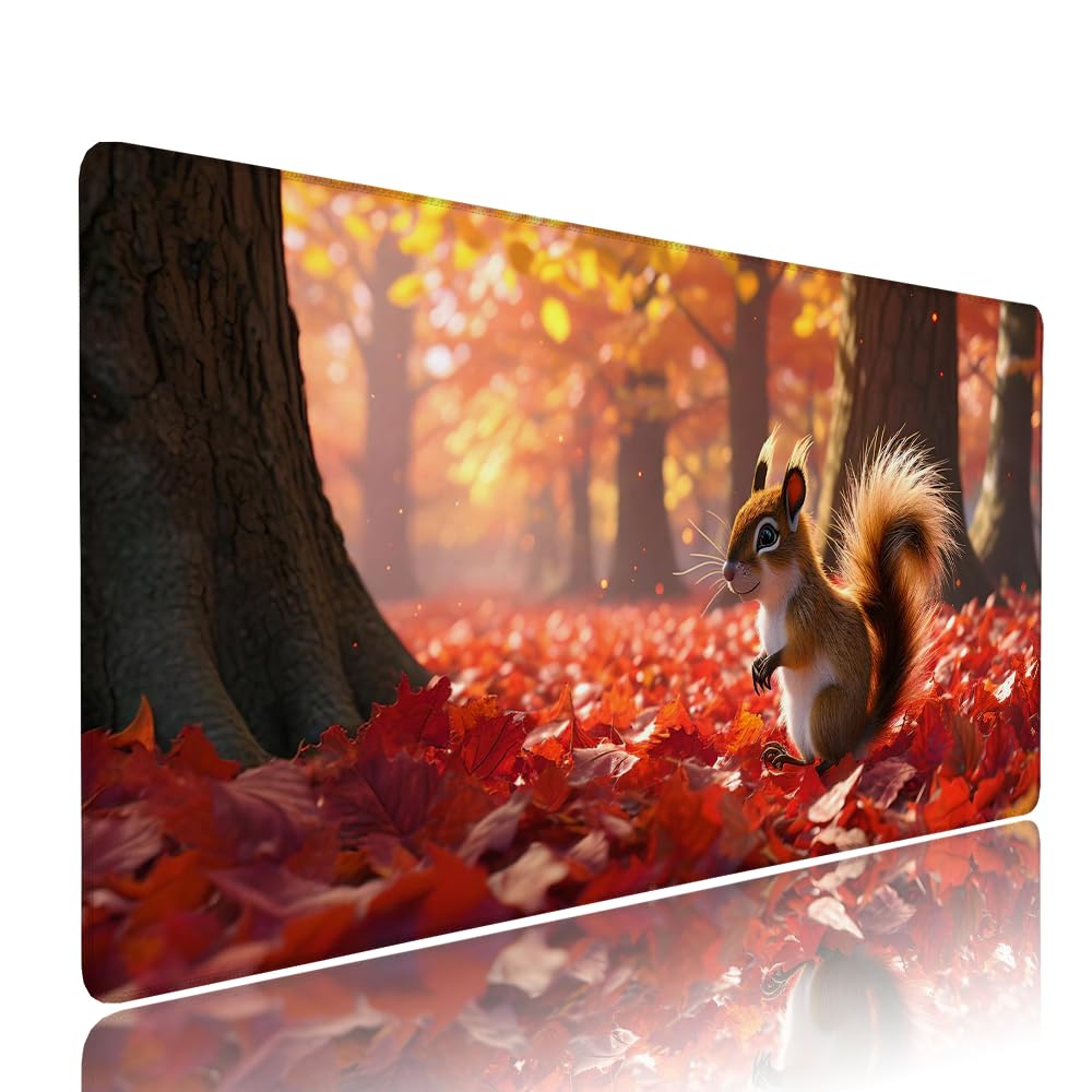 Podkładka pod mysz XXL kolor pomarańczowy pod ręką biurko akcesoria do gier klawiatura podkładka pod mysz wiewiórka szeroka mata do gier 1400 x 600 x 3 mm wodoodporna antypoślizgowa gumowa podstawa