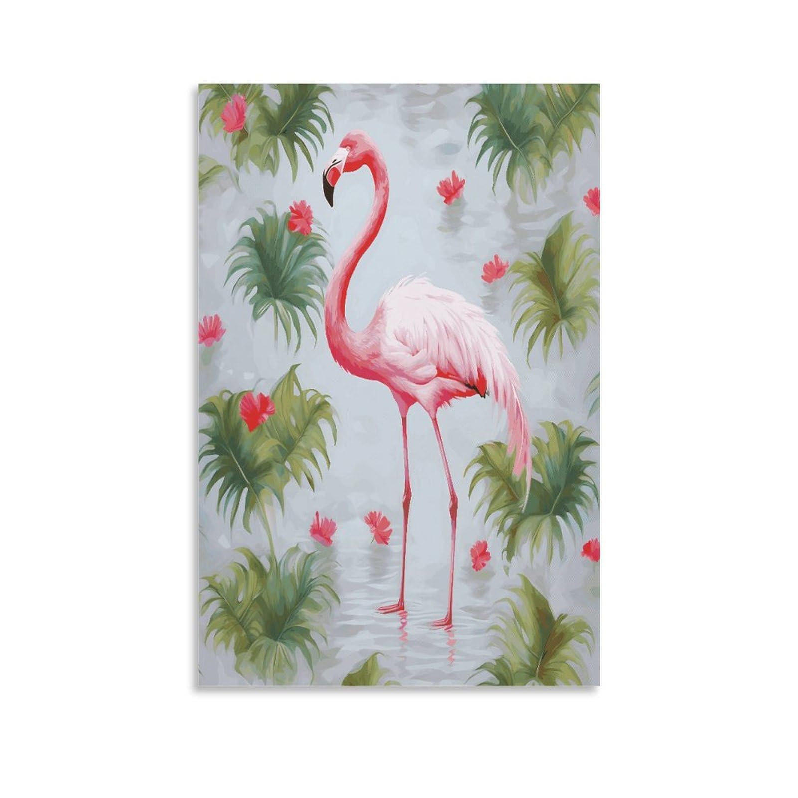 LDGSUPH White Flamingo Canvas Wall Art Prints Hangable Decor Painting for Wall Prints Painting Artwork Modern Decorative Artwork Ready to Hang Wall Pictures for Home Decor 20x30inch(50x75cm)
