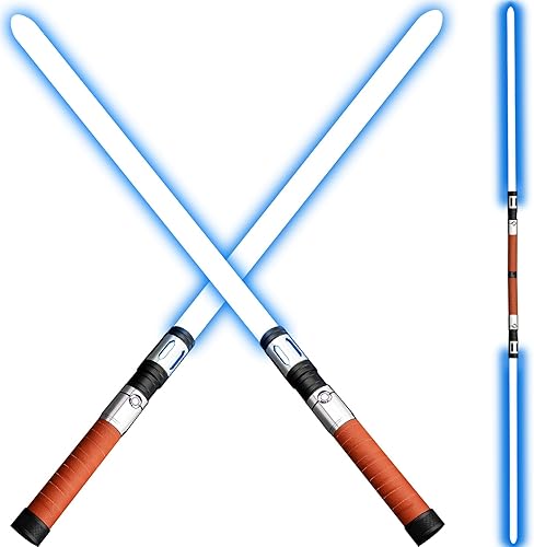 Miniatura 9 de Sable de luz de duelo con 12 colores RGB, 16 fuentes de sonido y control de movimiento, sables de luz Force FX con mango de metal premium y hoja