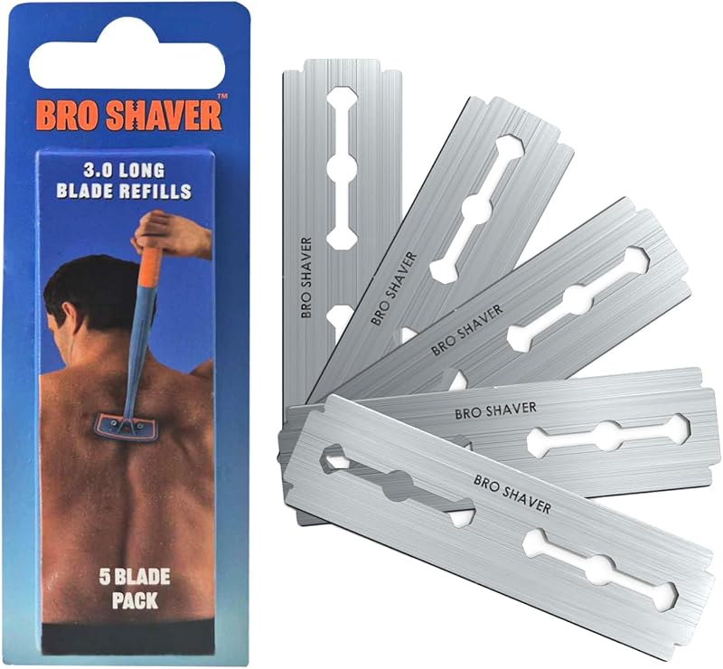 Refil de lâminas de barbear de dupla face BroShaver para pelos das costas, compatível com BroShaver 3.0 e BroShaver 2.2
