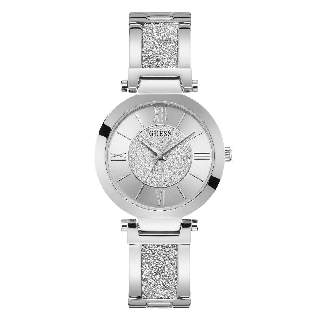Guess Stainless Steel Analog Silver Dial Womens Watch-W1288L1, Band Color:Silver (B07VNY3HX6) Amazon Price History, Amazon Price Tracker