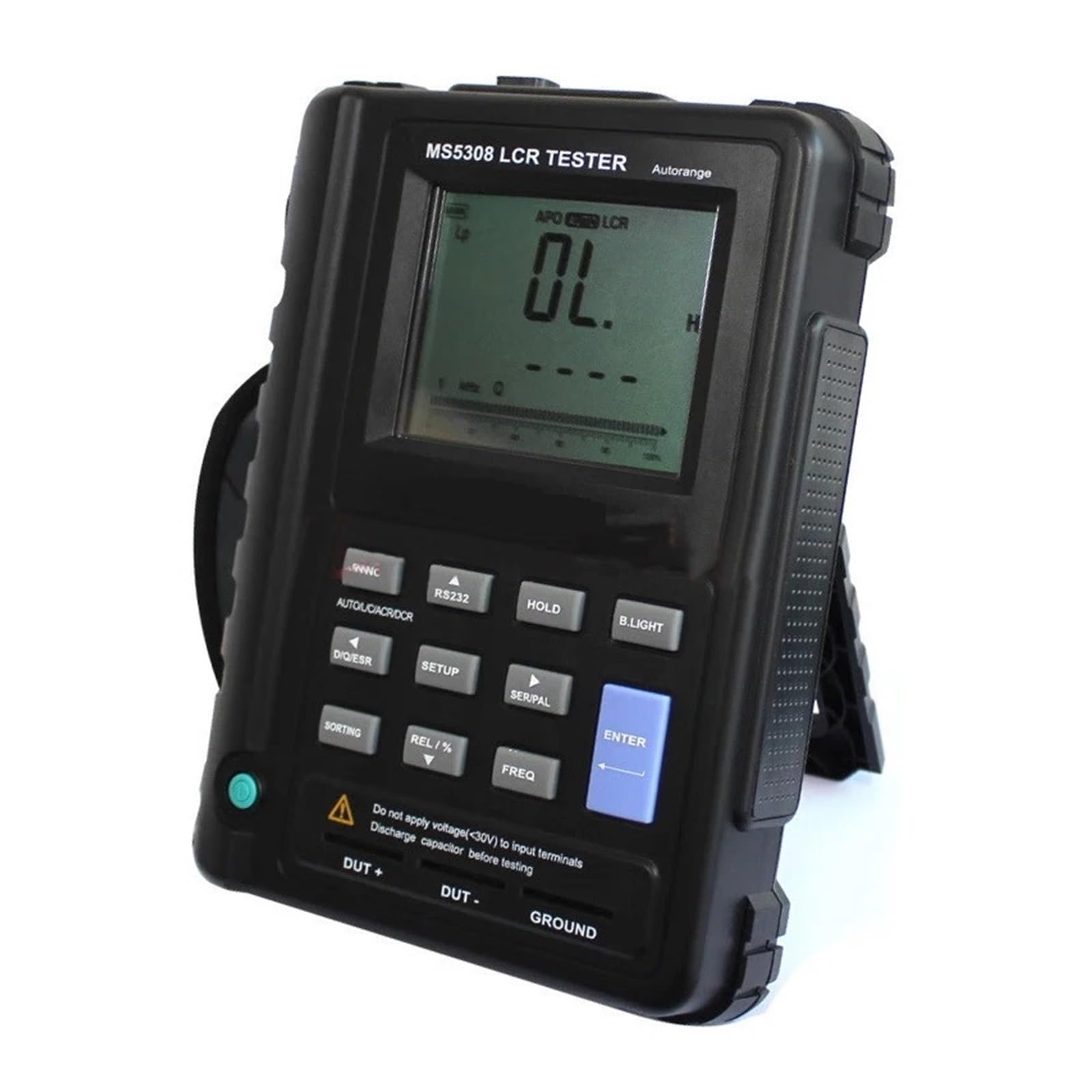 Medidor LCR Digital de Rango automático portátil, medidor de Resistencia, capacitancia e inductancia, Pantalla LCD Dual
