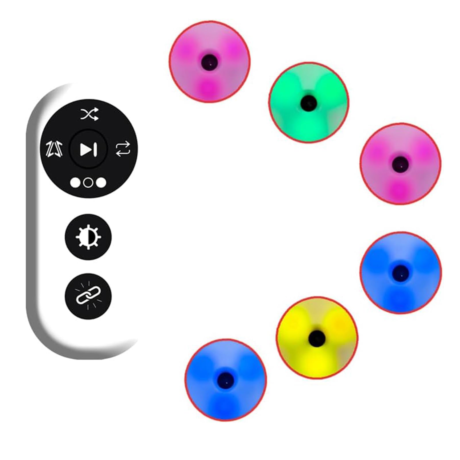 Zertylre Reaction Training Lights 6 Piece, Speed Agility Reaction Training, Football Basketball Speed Training Remote Control Reaction Training Light for Adults and Children