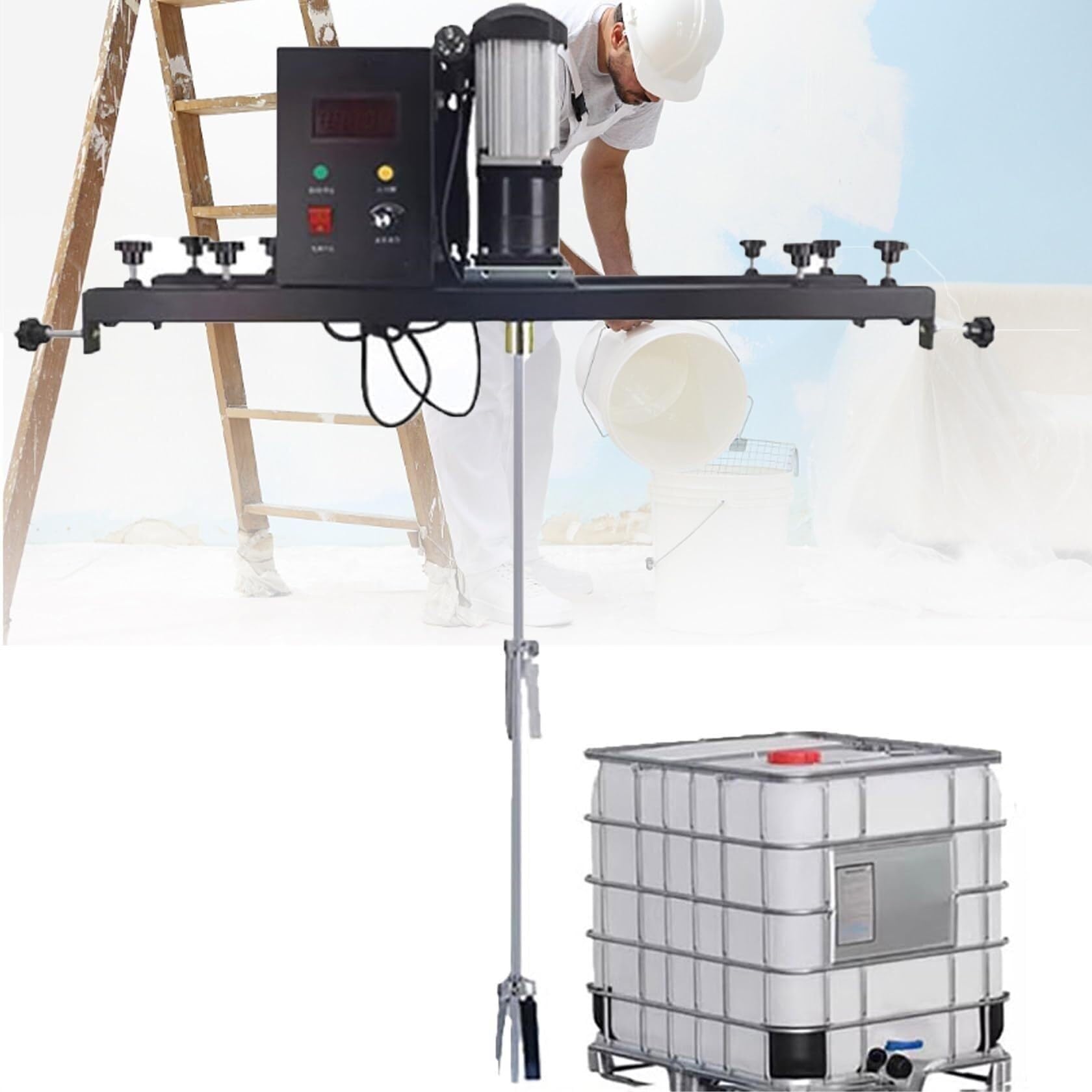 Jypiinfs One Color Ibc Air Agitator,980W Paint Stirring Machine,Portable Cement Mixer Mortar Plaster Paint Fodder Stirring Tool