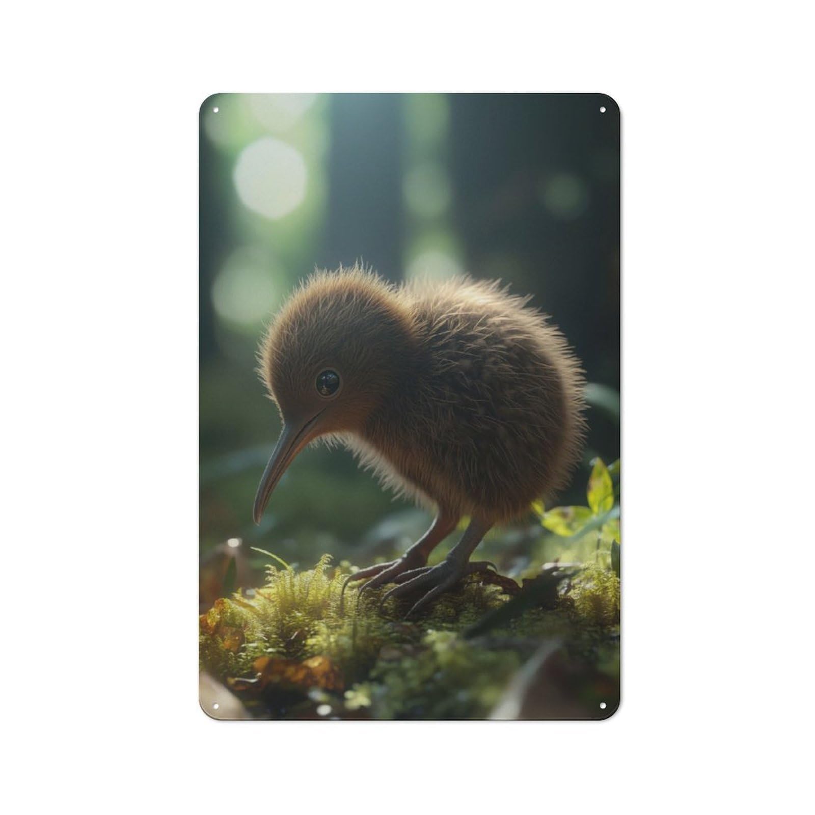 Junmoney Kiwi Bird Chick Metal Plaque 30X20cm With For Garage Wall, Retro Decor, For Themed Interiors In Garages And Workshops