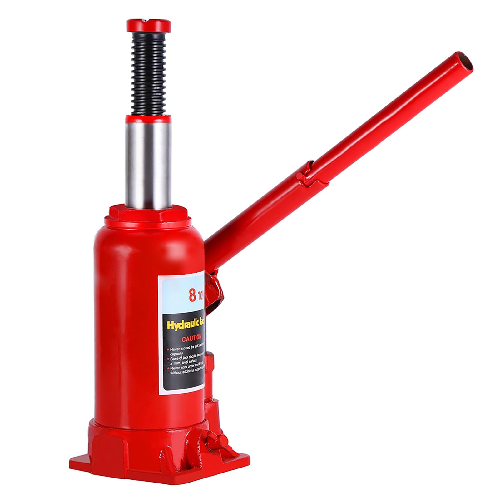 8T Hydraulic Jack, Whole Body Casting with Thickened Steel Plate, Skid top, with Release Oil Return Valve for Easy Descent. Ideal for Automotive, Construction,