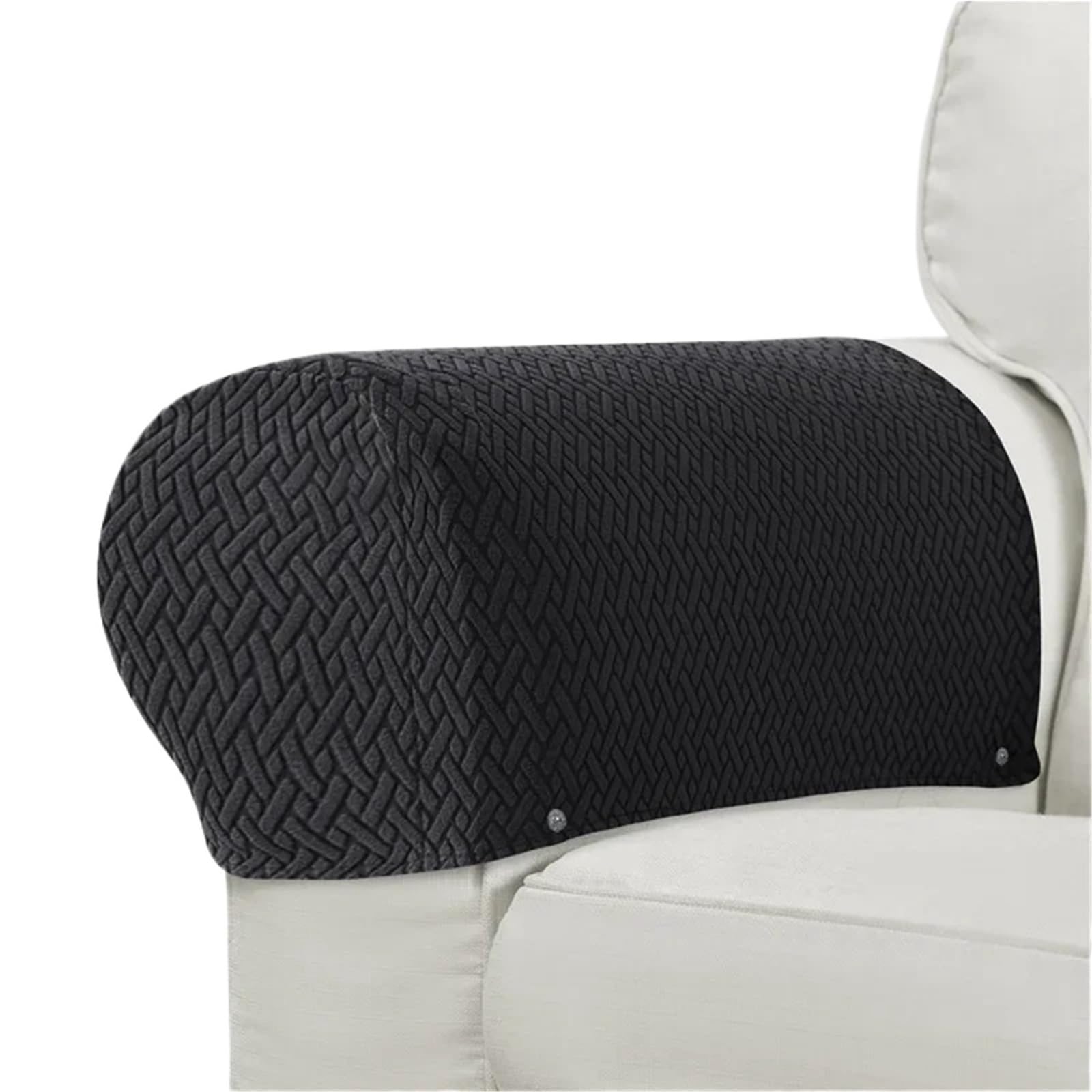 Bryske 6pcs Sofa Armchair Covers Anti-dirty Stretch Spandex Armrest Chair Slipcover Elastic Home Couch Arm Protector Cover(Black)