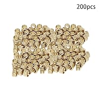 Vista 3 de Tuercas moleteadas de rosca hembra M3x3mm, 200 piezas Hx4mm OD latón roscado inserción tuercas de inserción hidráulica soldada junta junta surtido