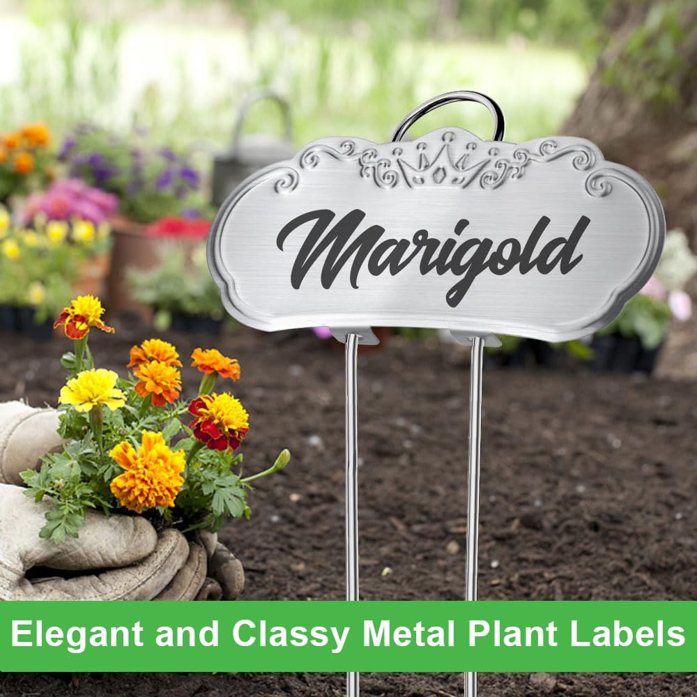 Metal Plant Labels, Tall Plant Labels, Garden Labels Outdoors for Flower, Fruit and Vegetable, Stainless Steel, Weatherproof (25 Pack, 4'' x 1.9'', Silver) - Image 3