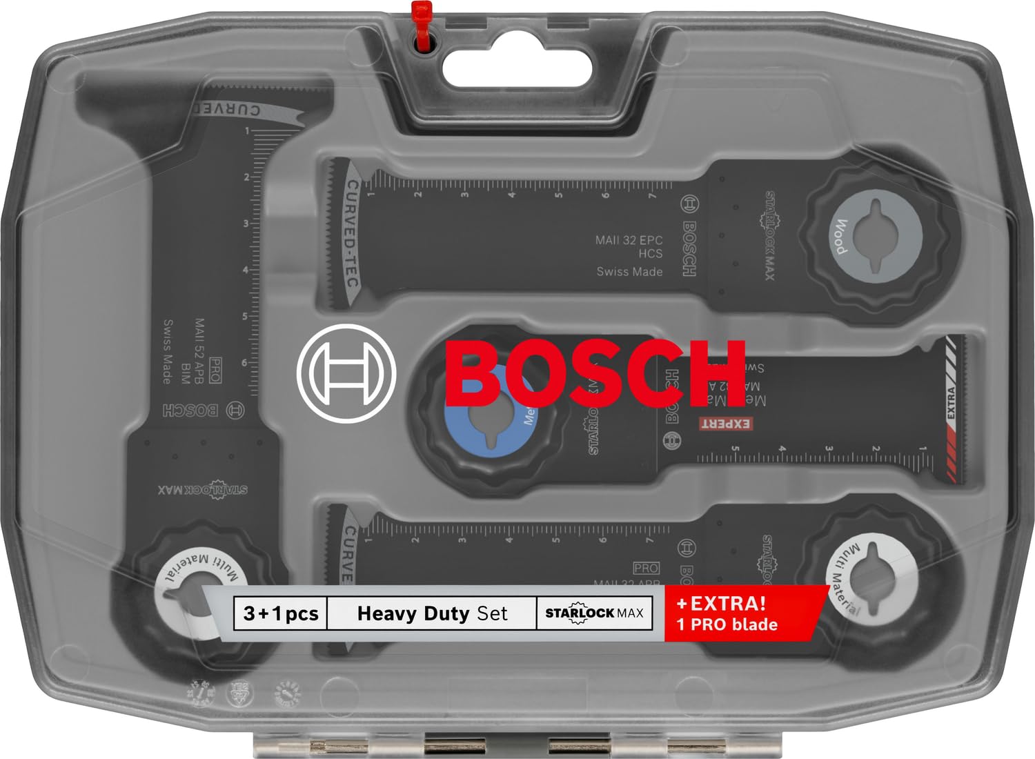 Bosch 4x Zestaw Heavy Duty, 4 szt. (do Stal nierdzewna, Stal, 200 x 120 mm, Professional Akcesoria Narzędzie wielofunkcyjne)
