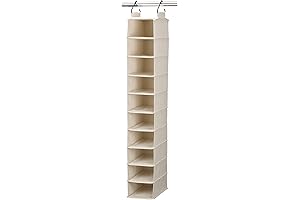 Household Essentials 10-Tier Hanging Shoe Organizer with Cedarline Pockets