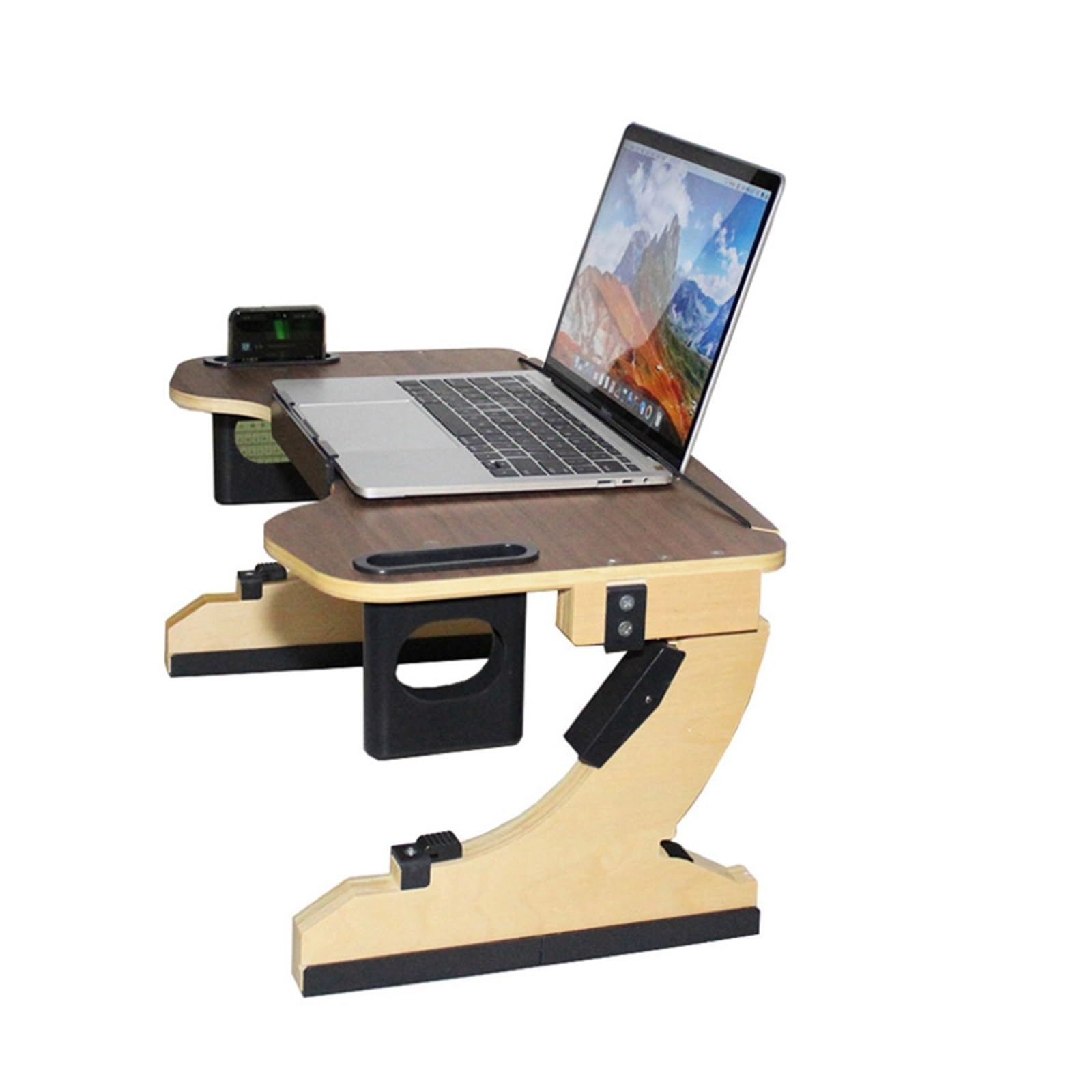 Multifunzionale Lazy Person Liing Desk Supporto for notebook regolabile a 360° in legno, supporto for computer da scrivania, pieghevole portatile per principianti uso fai da te(Portable stand)