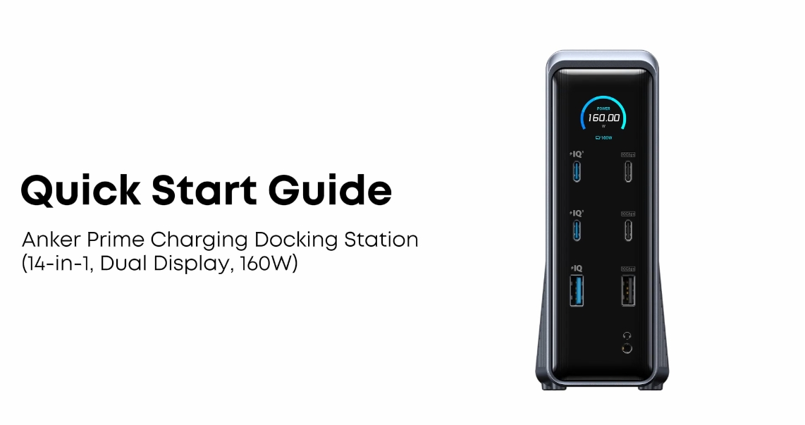 美品　Anker Prime Charging Docking Station Anker Prime Docking Station, 14-Port, 160W Max, Dual 4K Displays