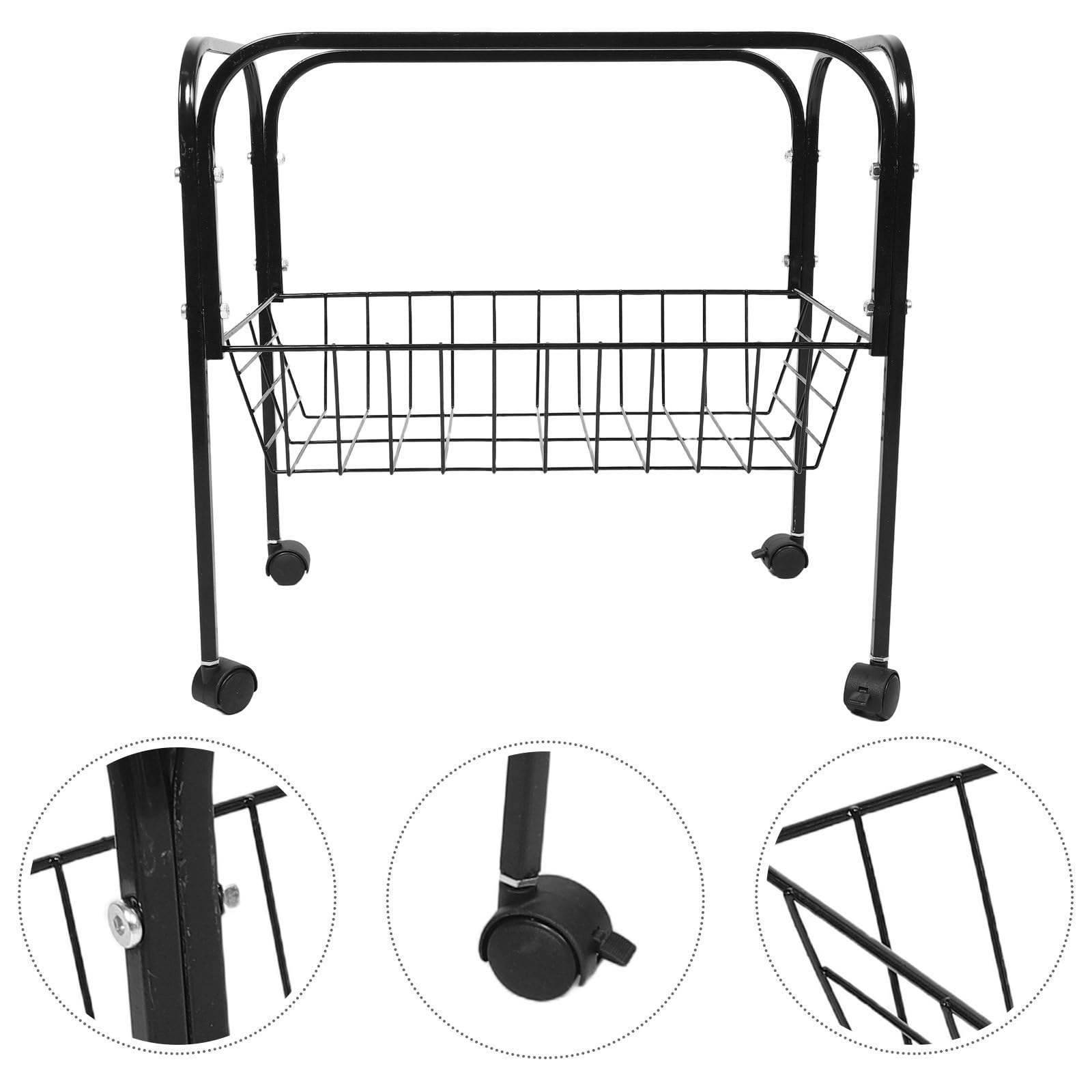 Toyvian Soporte para Jaula de Pájaros de Hierro con 4 Ruedas Giratorias y Estante Espacioso, Base Móvil Estable para Jaulas Cuadradas y Rectangulares, Adecuado para Interior y Balcón