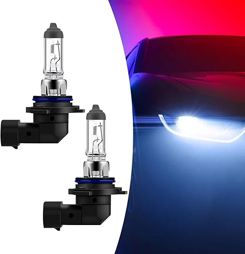 Yumfugu 2 bombillas halógenas de luz antiniebla 9006 para automóvil, 12 V 55 W de alta transmitancia de vidrio de cuarzo de repuesto de haz alto y