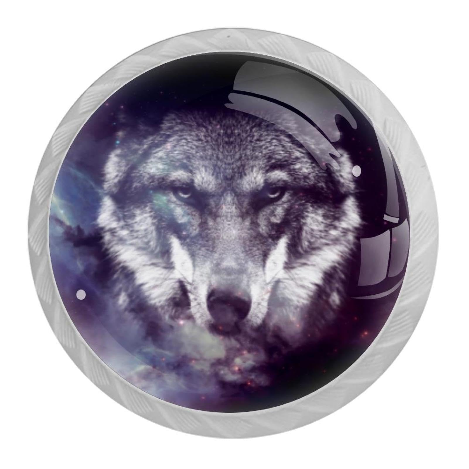 Tqmspg 4 Pieces Drawer Pulls Wolf Door Knobs Dresser Handles for Kitchen Wardrobe Cupboard Hardware Furniture