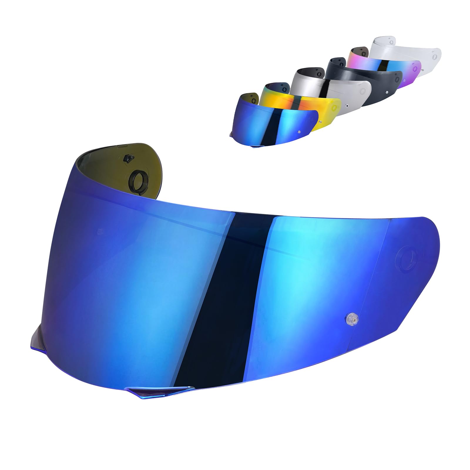 MXJ Gear HJ-33 Visor Shield Replacement, I90 Visor Face Shield Compatible With HJ-33 Helmet Visor Accessories (Chrome Blue)