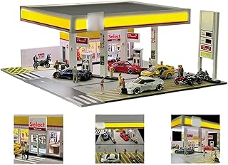Tankstellen-Diorama Modellbausatz, Maßstab 1:64
