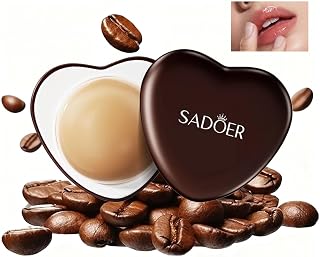 2Pcs Coffee moisturizing heart-shaped lip balm, Long Lasting Nutritious Lipsticks Moisturizer, Overnight Deep Hydrating Korean Lip Balm, Heart-shaped Lip Sleeping Mask,Repair, Keep Lips Moisturized