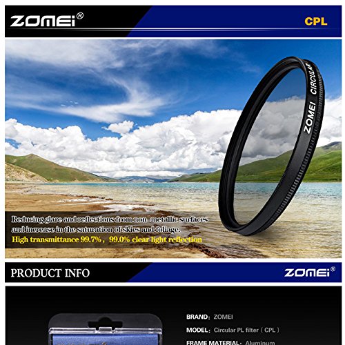 Zomei 82Mm Cir-Pl Circular Polarizing Cpl Filter For Canon Nikon Sony Pentax Fujifilm Olympus Dslr Camera Lens #TOP4