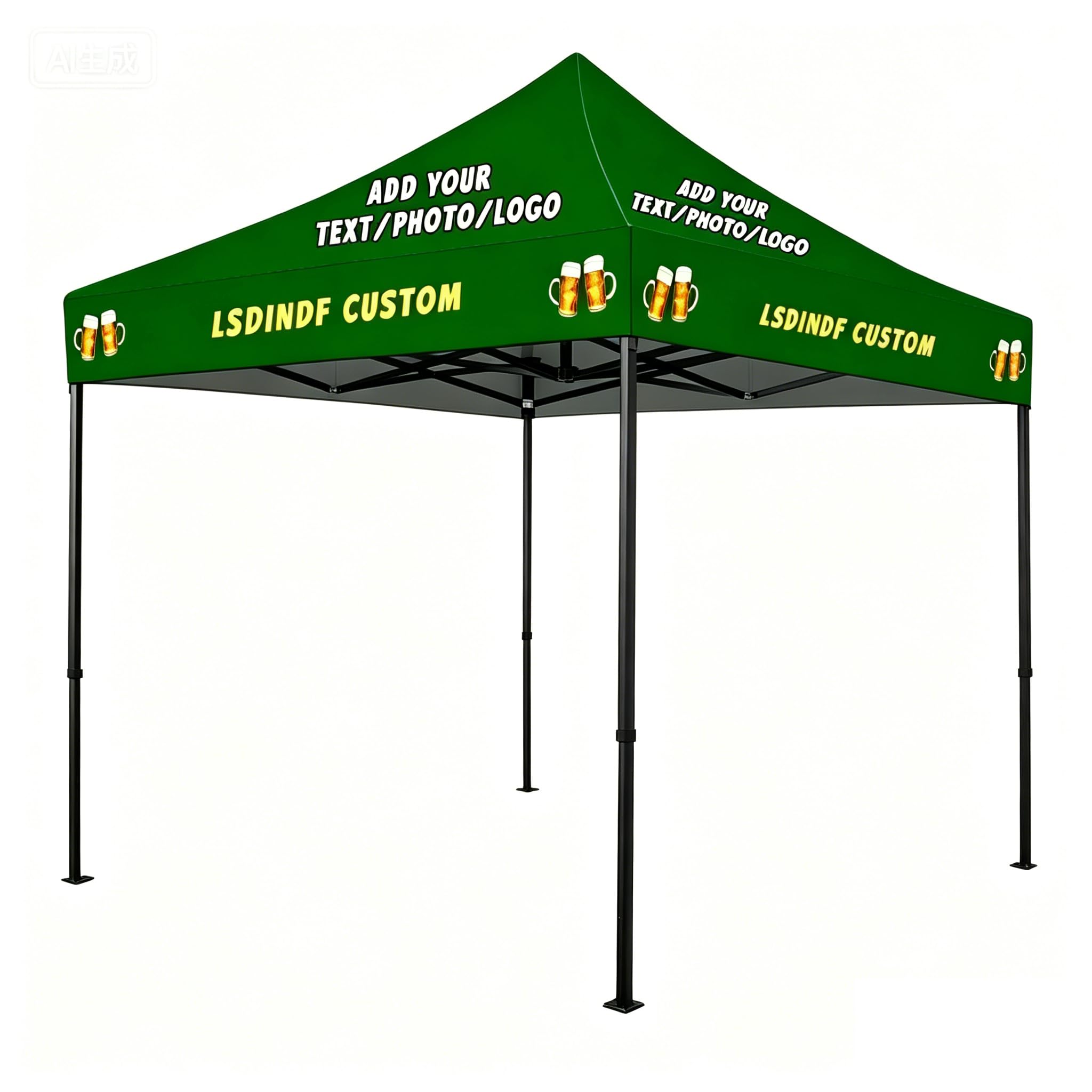 Custom Pop Up Gazebo, Add your text/photo/logo, Custom gazebo with sides, Folding Garden Camping Party Tent Canopy Marquee, for Event Shelter, Promotion,Commercial Display.
