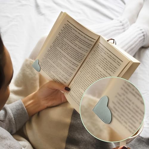 Miniatura 5 de Leather Heart Bookmarks, Wayzton Corner Page Book Accessories for Women, Kids, Cute Handmade Reading Gifts