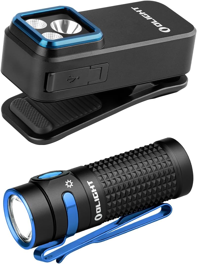 OLIGHT Oclip Pro EDC Flashlight Clip-on Rechargeable Bundle Baton4 LED Pocket Light 1300 LMS