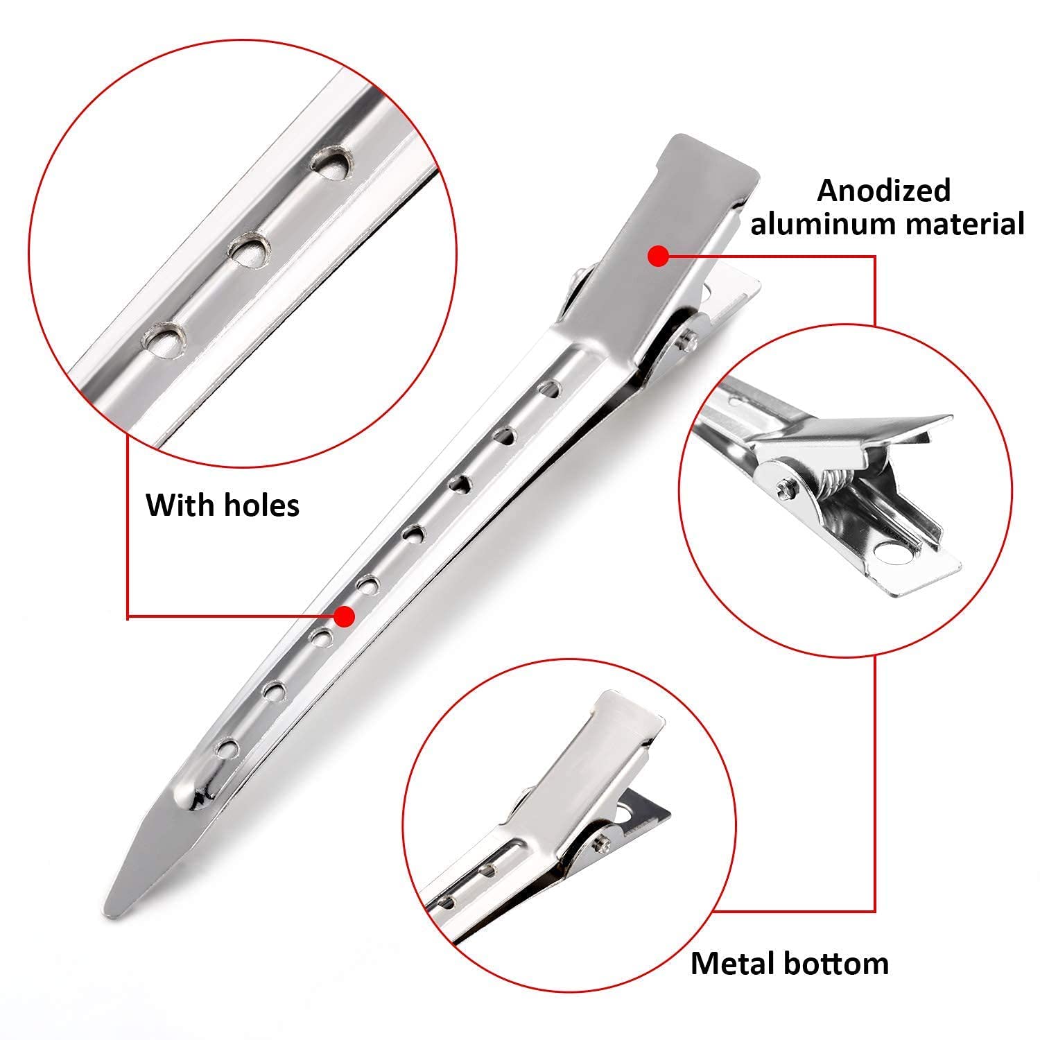 Hair Roller Curler, Hair Rolling Set 6Pcs Medium Hair Roller Self Grip Salon Hair Curler Large Hair Roller Set for All Hair Types Plastic No Heat Hair Rollers Hair Styling Accessories with 6Pcs Duckbill Clips 4