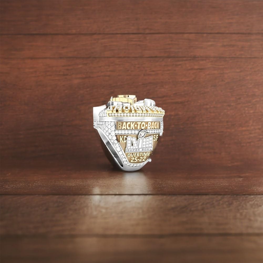 MCBEAN Anello da Campionato KC 2024, Anello MVP di Rugby, Souvenir del 58° Super Bowl, Regalo da Collezione per Uomini, Padre, Amico, Tifosi dei Chiefs, Amanti del Football,13#