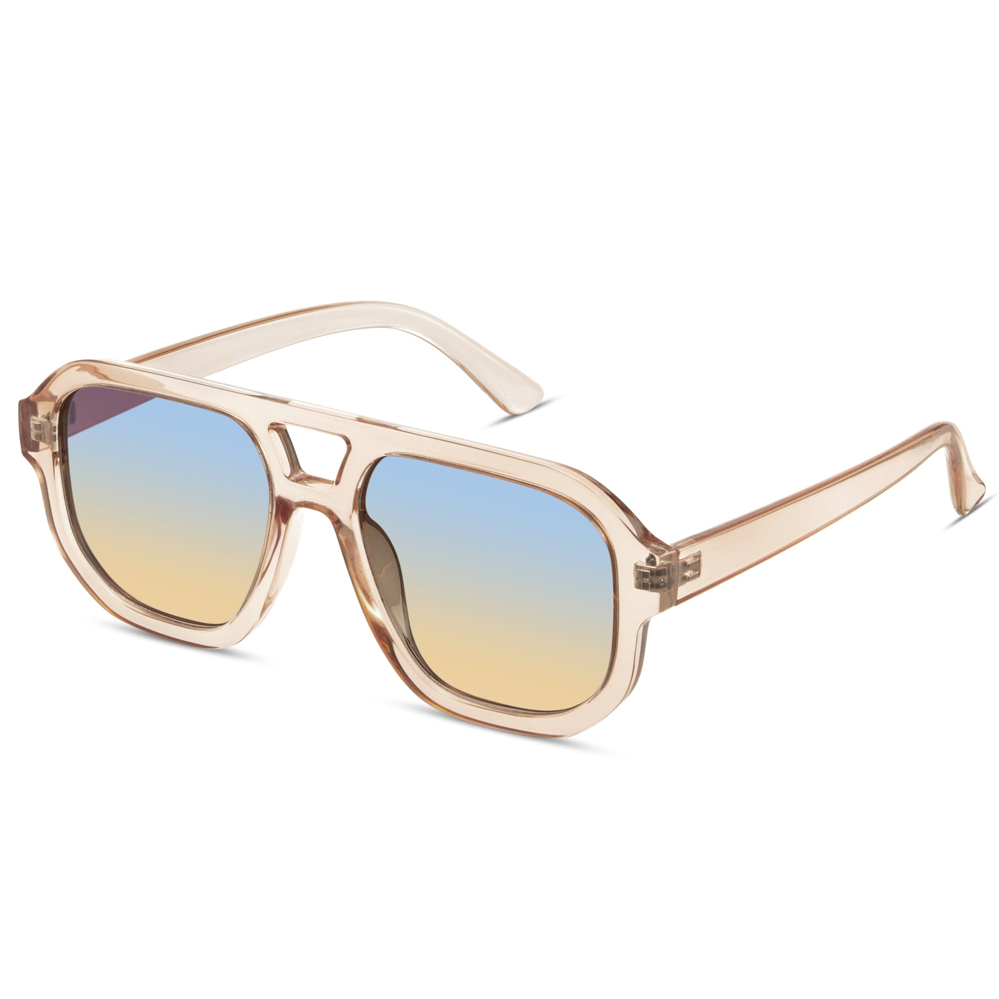 livho Trendy Polarized Square Aviator Sunglasses Women Men Square Eyewear Frame, Retro Sun Glasses for Women Men 2024 Shades