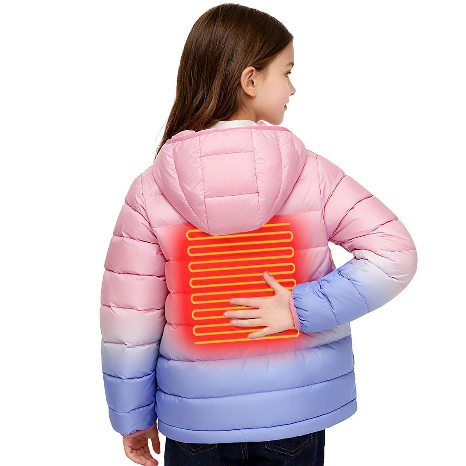 Giacca Riscaldato per Bambino Cappotto Riscaldata Elettrica USB Giubbotto