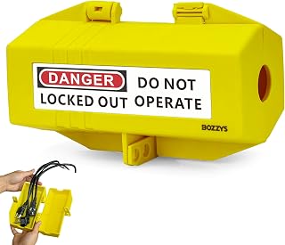 Plug Lock for Cords | Large Lockout Tagout Cover 7×4.6×3.3 in | Industrial Grade Electrical Plugs Lockout | OSHA Compliant for Factory & Home Use