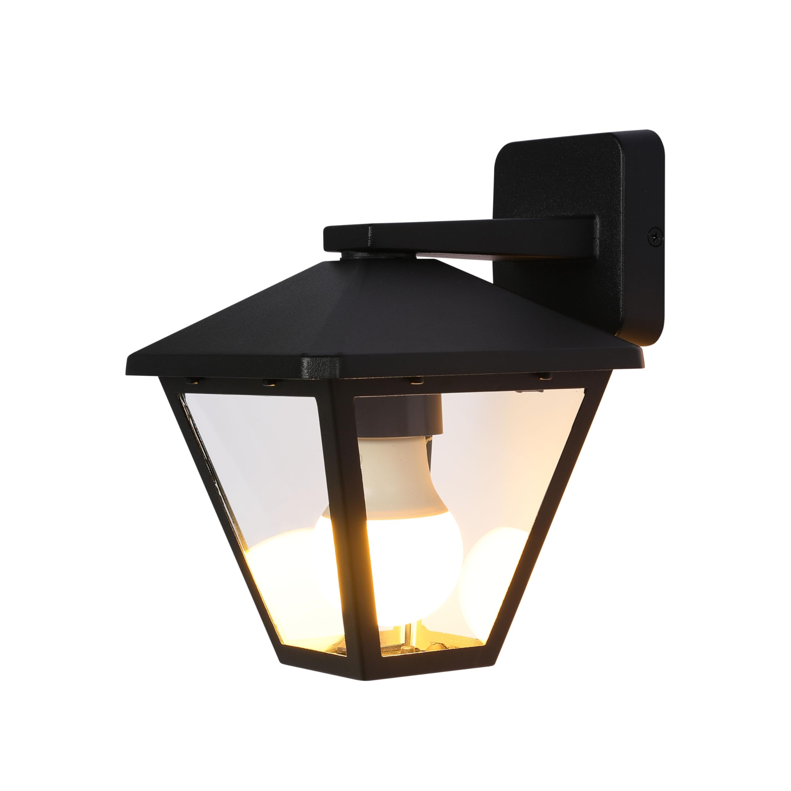 Tekled Black Gardens Paravento Outdoor Lantern Wall Light | E27 Compatible Lighting Fixture | Weatherproof Assurance Ip44 | For Entryways Facades Patios Porches Garages | Downward/ (Bulb Not Included)