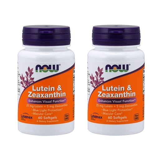 Now Supplements, Lutein & Zeaxanthin with 25 mg Lutein and 5 mg Zeaxanthin, 60 Softgels (2 Pack)