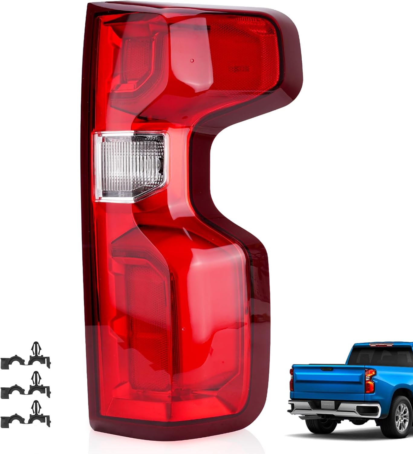 OEM Style LED Tail Light Assembly Tail Lamp Compatible with 2019 2020 2021 2022 2023 Chevy Silverado Replace# 84678149, 84554658, 85115893, 87826666, GM2800311 (Rear Left Driver Side)