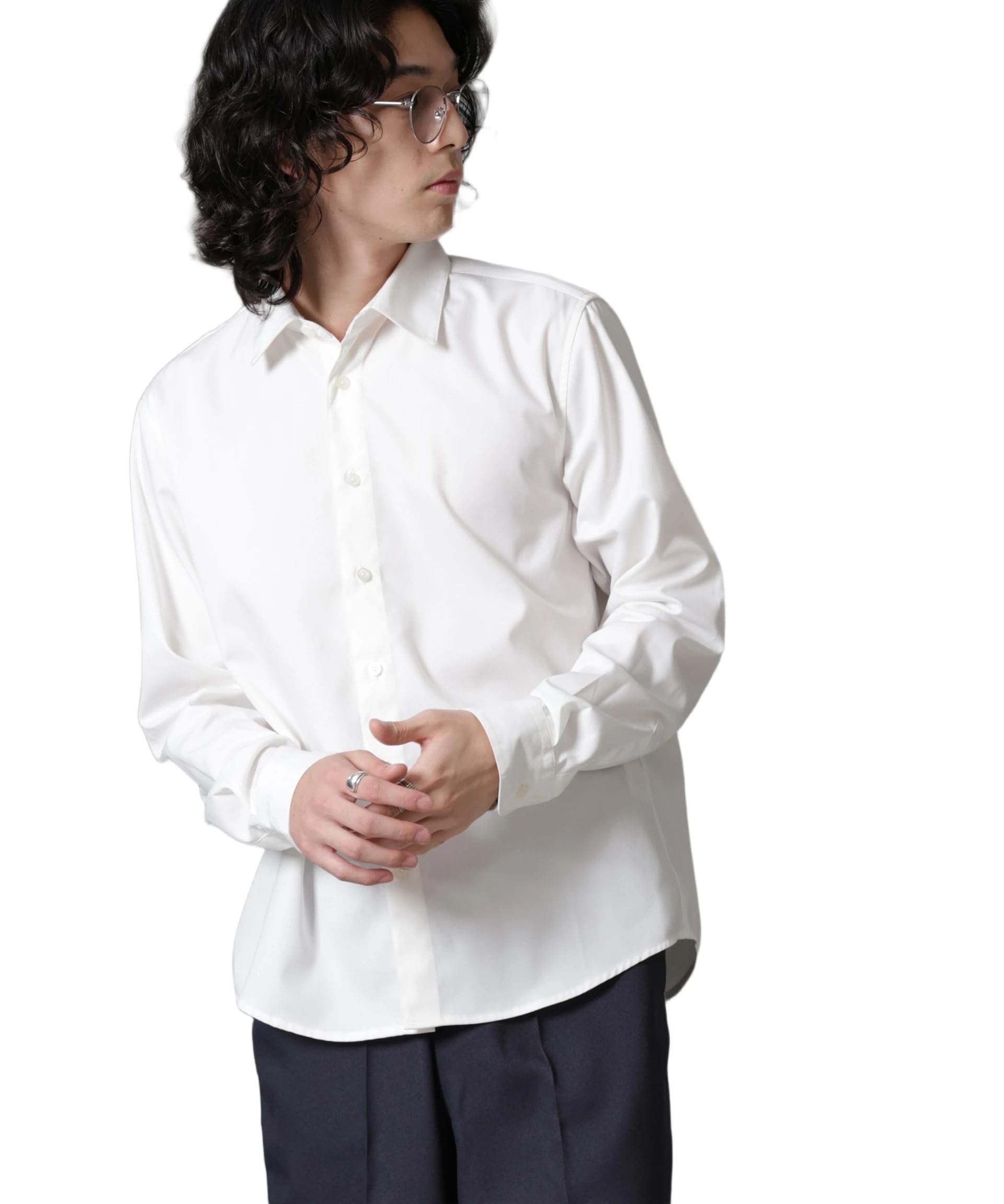 lacquer&C. レギュラーカラーシャツ size15H-39 日本製 NANO universe シャツ スタンダードレギュラーカラーシャツ/長袖